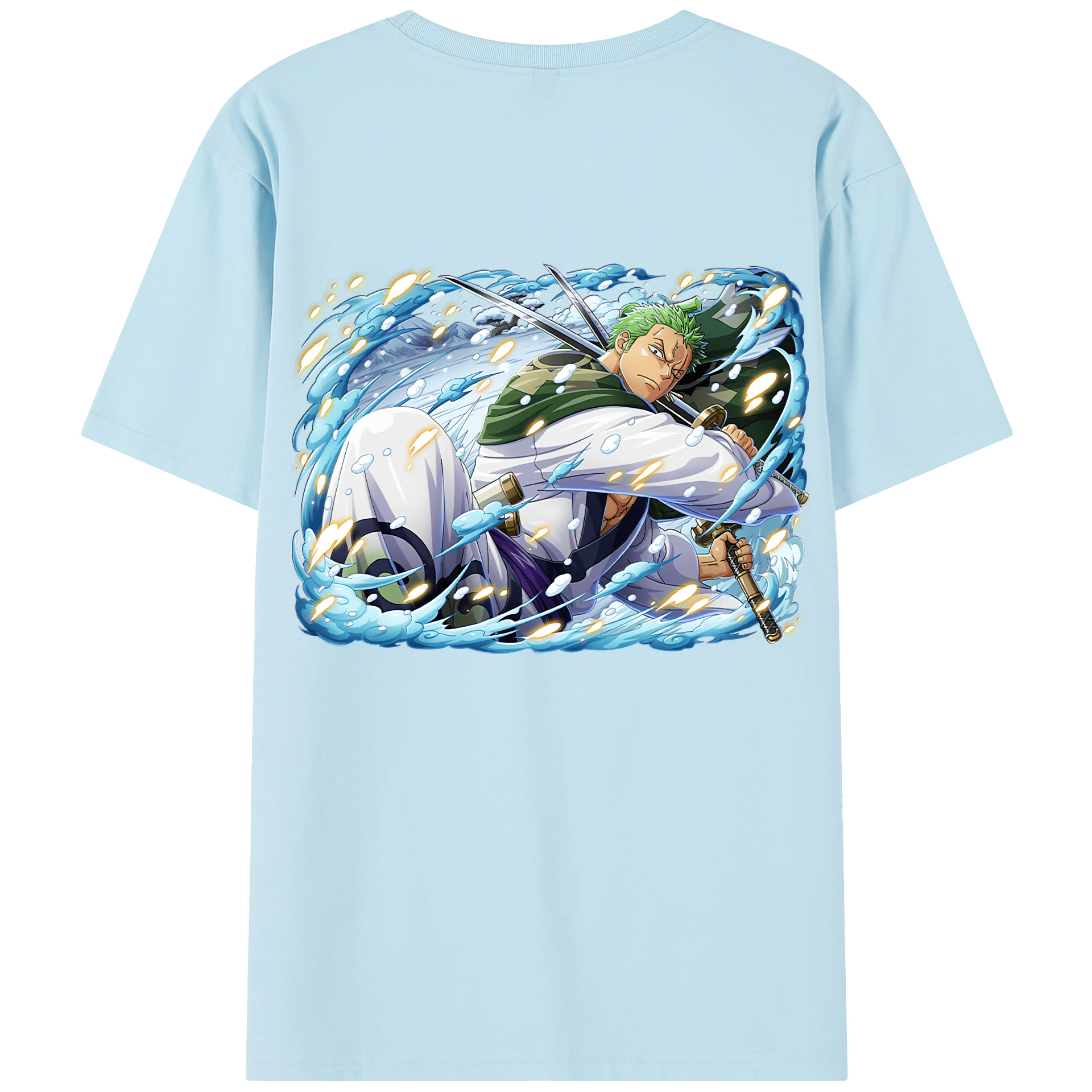 ワンピース ロロノア・ゾロ ONE PIECE Roronoa Zoro 綿100％半袖Tシャツ（背面プリント）